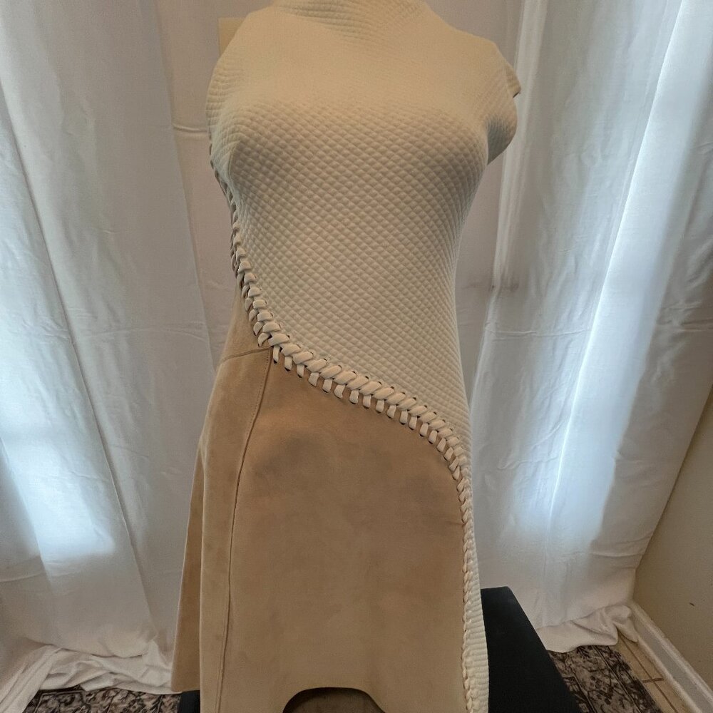 Phillip Lim Designer Dress with Lamb leather/suede, silk trimSize 2